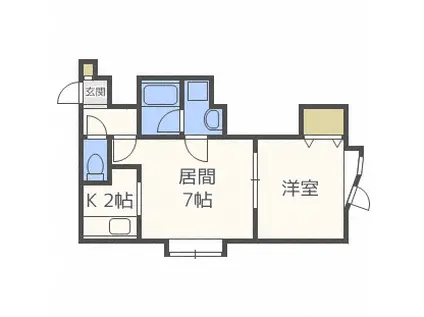 LEE SPACE 新道東II(1LDK/2階)の間取り写真