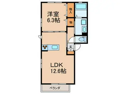 BRISAMARINA(1LDK/2階)の間取り写真