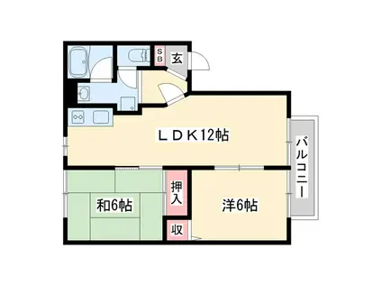 プリミエール一色II(2LDK/2階)の間取り写真
