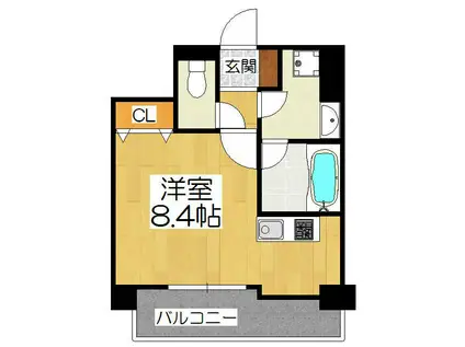 マリーベル京都堀川ウインドア(1K/9階)の間取り写真