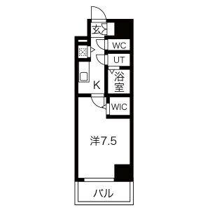エスリード上前津LIVIA(1K/3階)の間取り写真