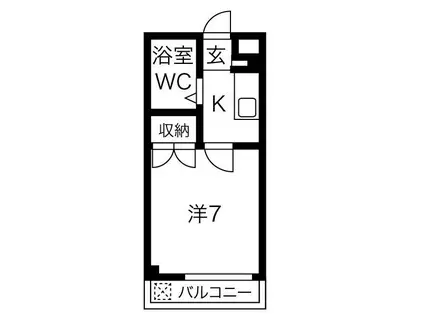 八事イースト(1K/2階)の間取り写真