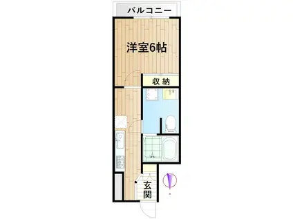 WAKO BLD(1K/4階)の間取り写真