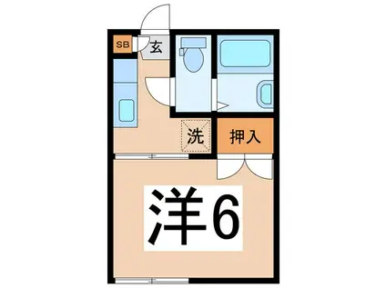 PRIME岩窪(1K/1階)の間取り写真