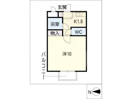 ベルメゾンB(1K/2階)の間取り写真