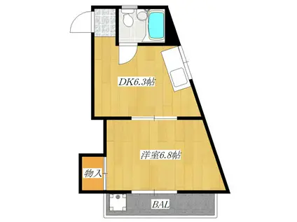 クレール赤羽(1DK/4階)の間取り写真