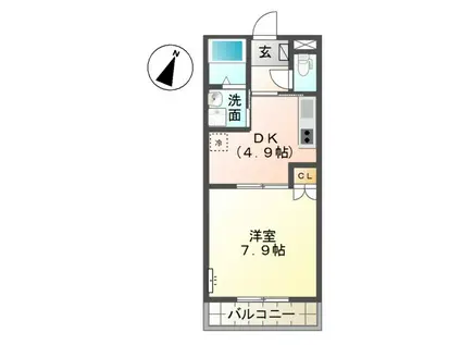 カトルズ ピエス(1DK/2階)の間取り写真
