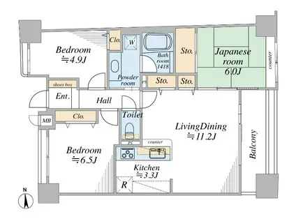 アパガーデンパレス成田(3LDK/6階)の間取り写真