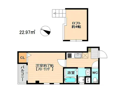 イル・グラッツィア薬院大通(1K/3階)の間取り写真