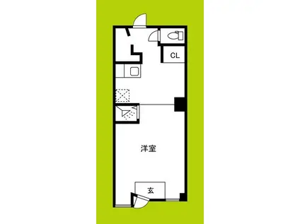 順天ハイツ(ワンルーム/1階)の間取り写真