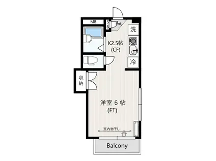 メゾンヴァンベール(ワンルーム/1階)の間取り写真