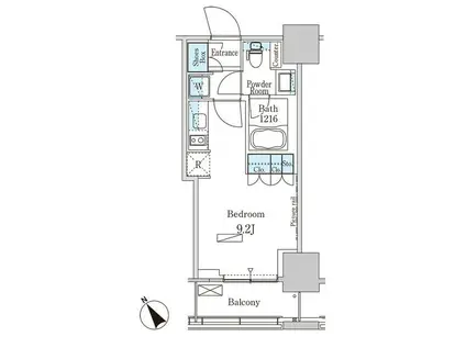 パークアクシス横濱関内SQUARE(ワンルーム/12階)の間取り写真