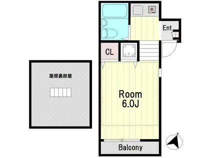 フォーラムイレブン(1K/2階)の間取り写真