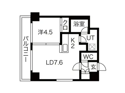 セントポーリア旭山公園通(1LDK/3階)の間取り写真