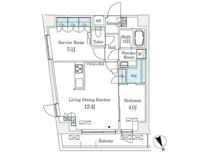 アリビオ学芸大学(1SLDK/2階)の間取り写真