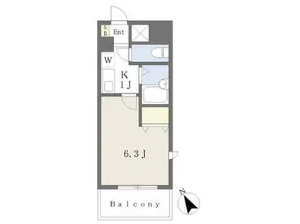 アパートメントハウスアトリウム(1K/4階)の間取り写真