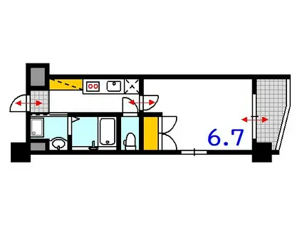 ISI BLDG FUNAIRI(1K/10階)の間取り写真