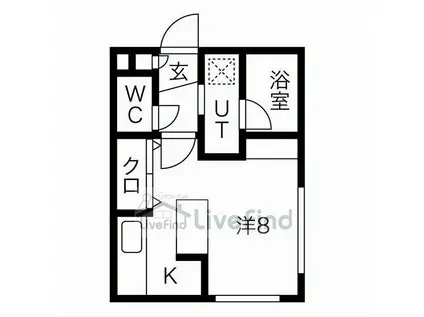 ROI CIEL (1K/3階)の間取り写真