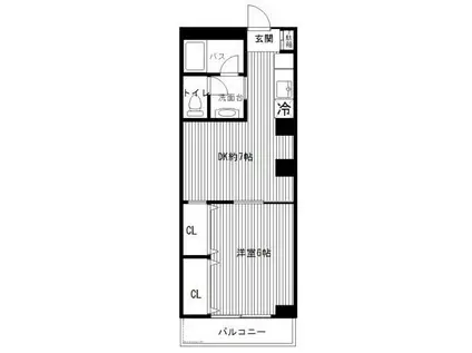 動坂ハイツ(1DK/5階)の間取り写真