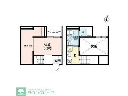 VIVA米野II (ワンルーム/2階)の間取り写真