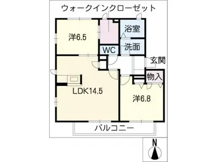 コンフォート大高(2LDK/1階)の間取り写真