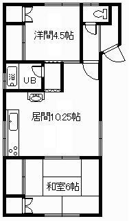 水上アパート(2LDK/1階)の間取り写真
