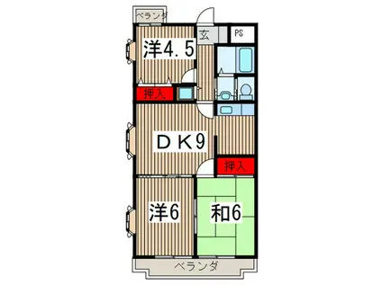 アゼリヤパーク東所沢(3DK/5階)の間取り写真