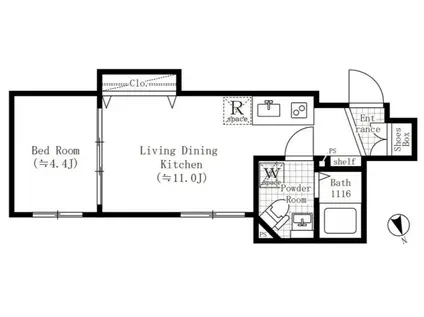 CREATIF池袋本町(1DK/3階)の間取り写真