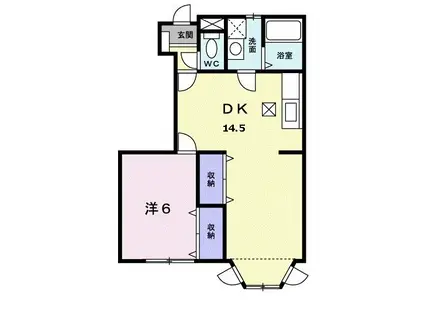 メゾン・カルフール(1LDK/1階)の間取り写真