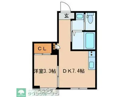 グレールメゾン(1DK/1階)の間取り写真