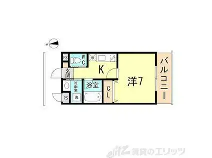 光川テラス(1K/2階)の間取り写真