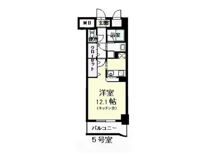ホタカリュミエール・イワタ(ワンルーム/6階)の間取り写真