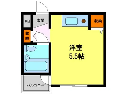 ピア40II(1K/3階)の間取り写真