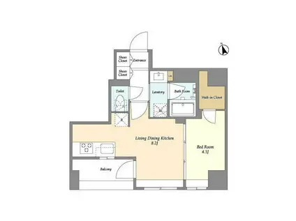 MODIER GINZA イースト(1LDK/8階)の間取り写真