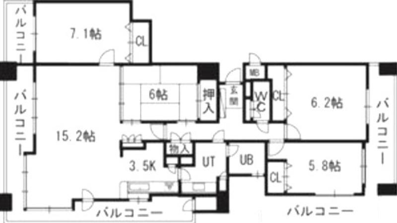PRIME URBAN円山北四条(4LDK/13階)の間取り写真