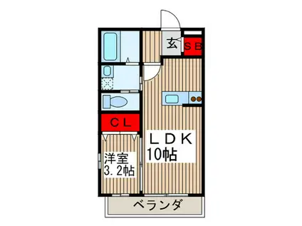 ベルヴィル エム(1LDK/3階)の間取り写真