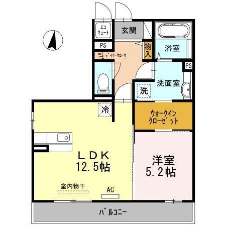 ヴィサージュ(1LDK/3階)の間取り写真