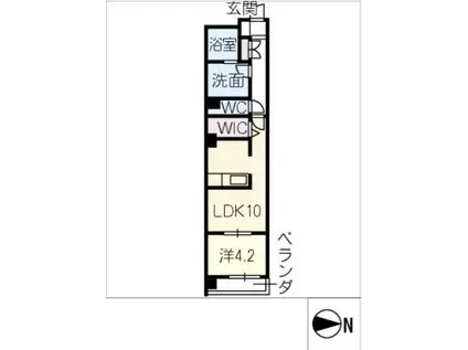 N51 PREMIERE 吹上(1LDK/8階)の間取り写真