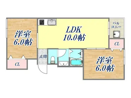 アカネマンション(2LDK/2階)の間取り写真