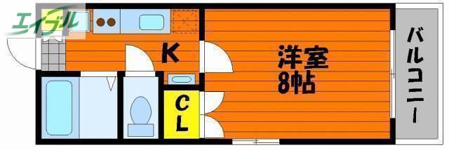 ベンハウス大元(1K/5階)の間取り写真