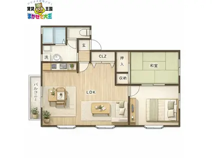 メゾンドジュンI(2LDK/2階)の間取り写真