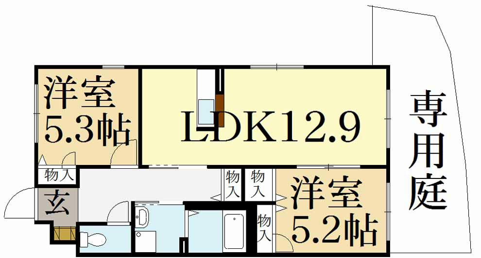 シャーメゾン修学院(1SLDK/1階)の間取り写真