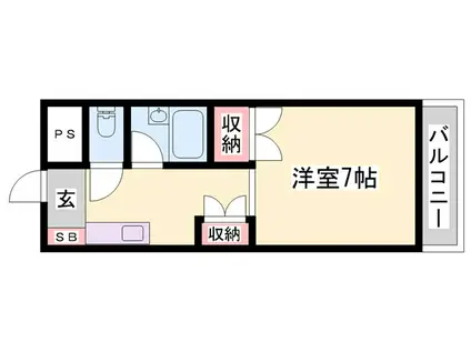 ラ・ポール(ワンルーム/3階)の間取り写真