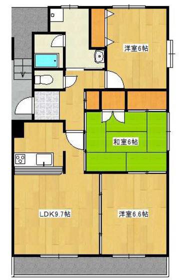 YY西坂(3LDK/3階)の間取り写真
