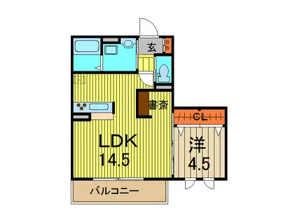 エポックハイム(1LDK/3階)の間取り写真
