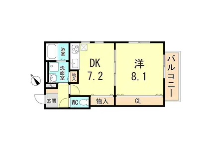 ラフィール西明石(1DK/1階)の間取り写真