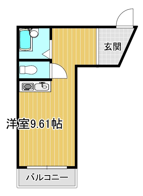 三田ハウス(ワンルーム/2階)の間取り写真