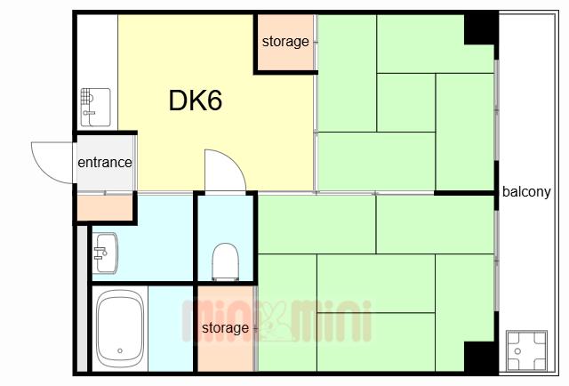 第2南マンション(2DK/2階)の間取り写真