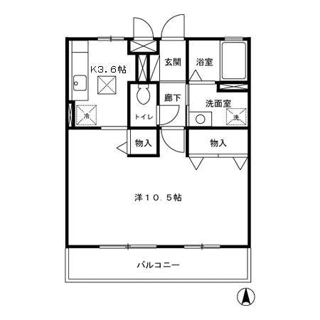 セジュールR・Y A棟(1K/1階)の間取り写真