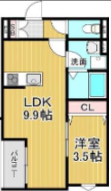 LA-CREA LKS(1LDK/3階)の間取り写真
